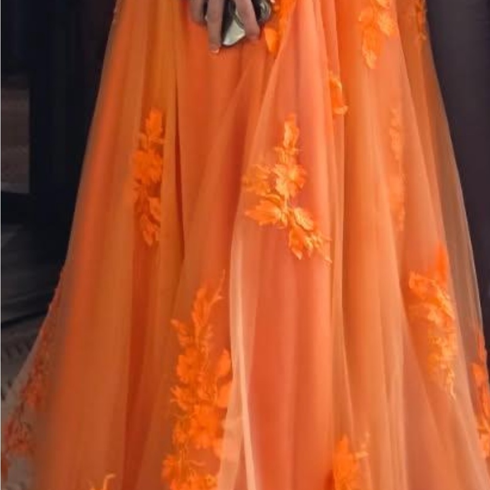 Jovani prom dress in flaming orange! - Picture 2 of 11